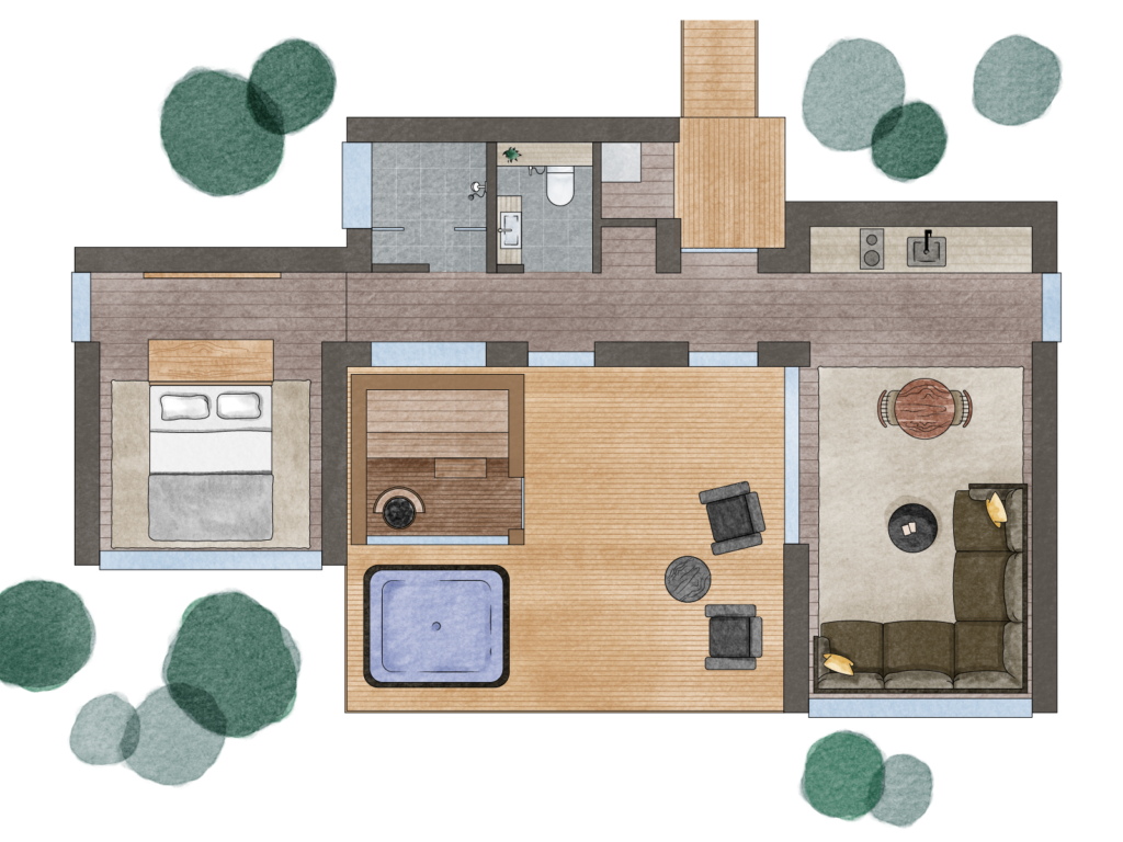Floor plan of the Deluxe Villa