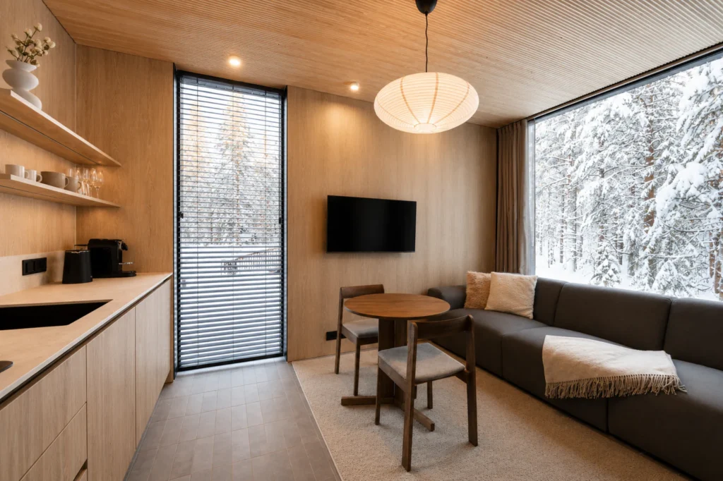 Standard Villa kitchen and living area