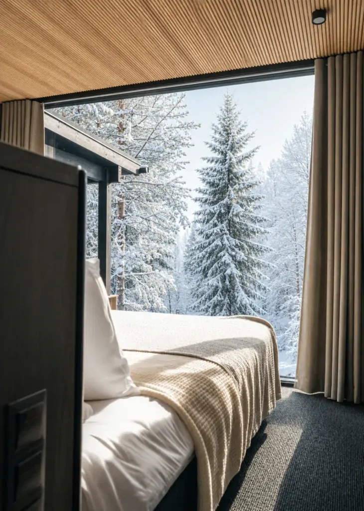 Superior Villa bedroom with a forest view